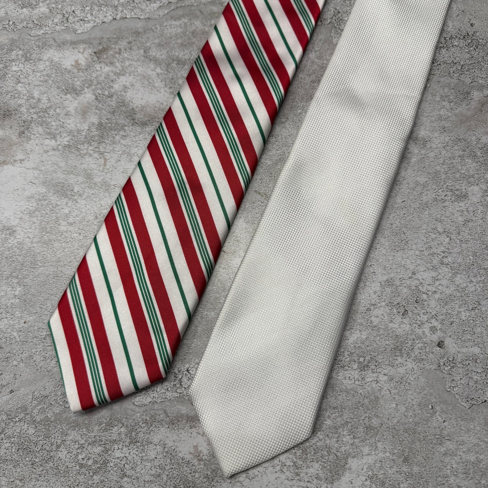 Bespoke Necktie Set Men One Size Multi Color Striped Textured